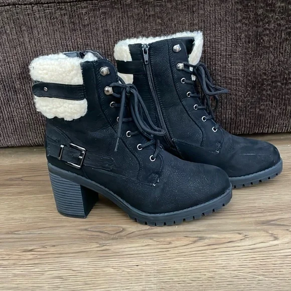 Heel Boots Mudd Brand Boots Mudd Shoes Mudd Block Heel Black Lace